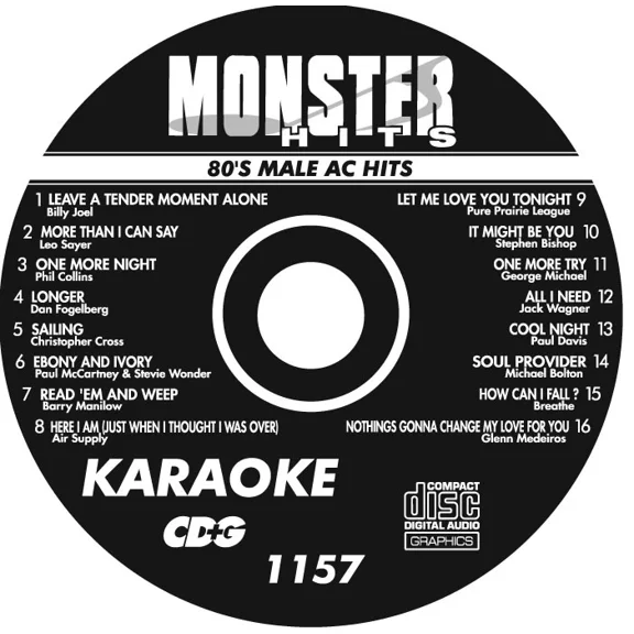 Karaoke Monster Hits Cd G 80'S Male Ac Hits #1157