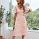 thumbnail image 2 of Vestido Largo de línea A ANGGREK floral Manga Corta Hasta la Rodilla Elegante para fiestas, 2 of 6