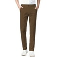 thumbnail image 2 of Sakmal Straight Leg Men's Khaki Pants High Waisted Trousers Classic Fit Yellow Stretch Chino Pants Men L, 2 of 5