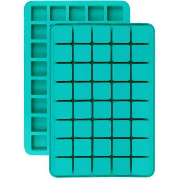 WSNIJFU 2 Pack 40-Cavity Square Caramel Candy Silicone Molds,Chocolate Forf Truffles, Fat Bombs Keto Snacks, Whiskey Ice Cube Tray,Grid Fondant Mould,Hard Candy Pralines Gummy Jelly Mold