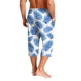 thumbnail image 6 of Mens Swim Trunks Men's Casual Resort Hawaiian Print Drawstring Cropped Capri Pants Summer Beach Swim Trunks with Elastic Waist Quick-Dry Shorts for Vacation Travel Sky Blue XL, 6 of 9