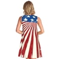 thumbnail image 2 of PAYOHTO Women's Sleeveless Dress USA Framed Background Summer Dress Casual Floral Print Round Neck A Line Beach Short Sundress​ with Pockets​, 2 of 8
