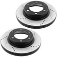 thumbnail image 2 of Front Drilled & Slotted Disc Brake Rotors + Ceramic Pads + Cleaner & Fluid Fits for 2003-2009 Toyota 4Runner, 2005-2020 Toyota Tacoma, 2007-2014 Toyota FJ Cruiser, 2 of 4