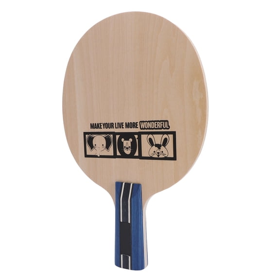 Suodoka Kids Table Tennis Paddle 5-Ply Wood Baseboard Blue Penhold Short Handle Racket (10.63 inches / 27 cm)