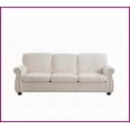 thumbnail image 3 of Mid-Century Modern Ivory Velvet 3-Seater Sofa – High-Density Foam, Solid Wood Legs – Ideal for Living Room, Apartment, Office, 3 of 8