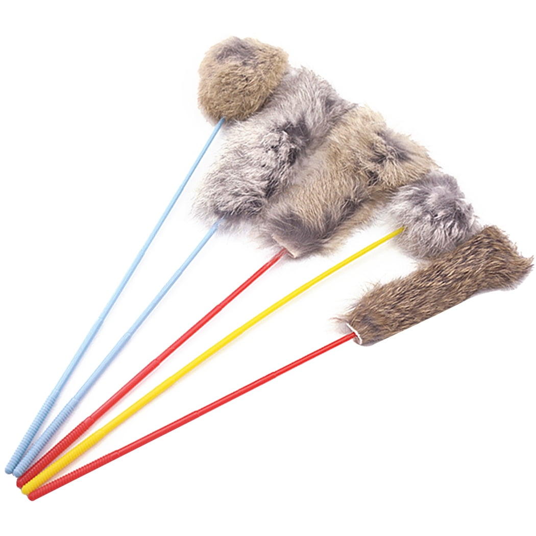 5PCS Cat Teaser Wand Creative Plush Interactive Cat Teaser Toy Cat
