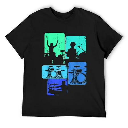 Drummer Drum Sticks Rock & Roll Kids Boys Men T-Shirt