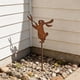 thumbnail image 5 of Juego de 3 estacas de jardín de conejo de metal oxidado, decoración para exteriores, maceteros de patio, para jardinería de primavera y Pascua, 5 of 6