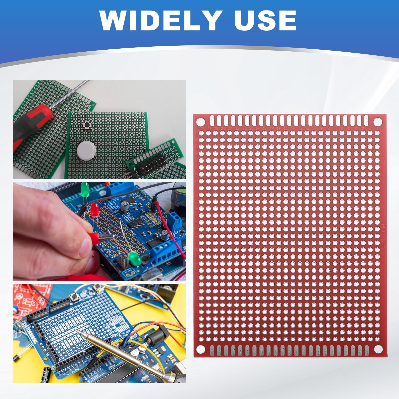 10Pcs Solderable Breadboard, 3.54"x2.76" Red Tinned Circuit Board