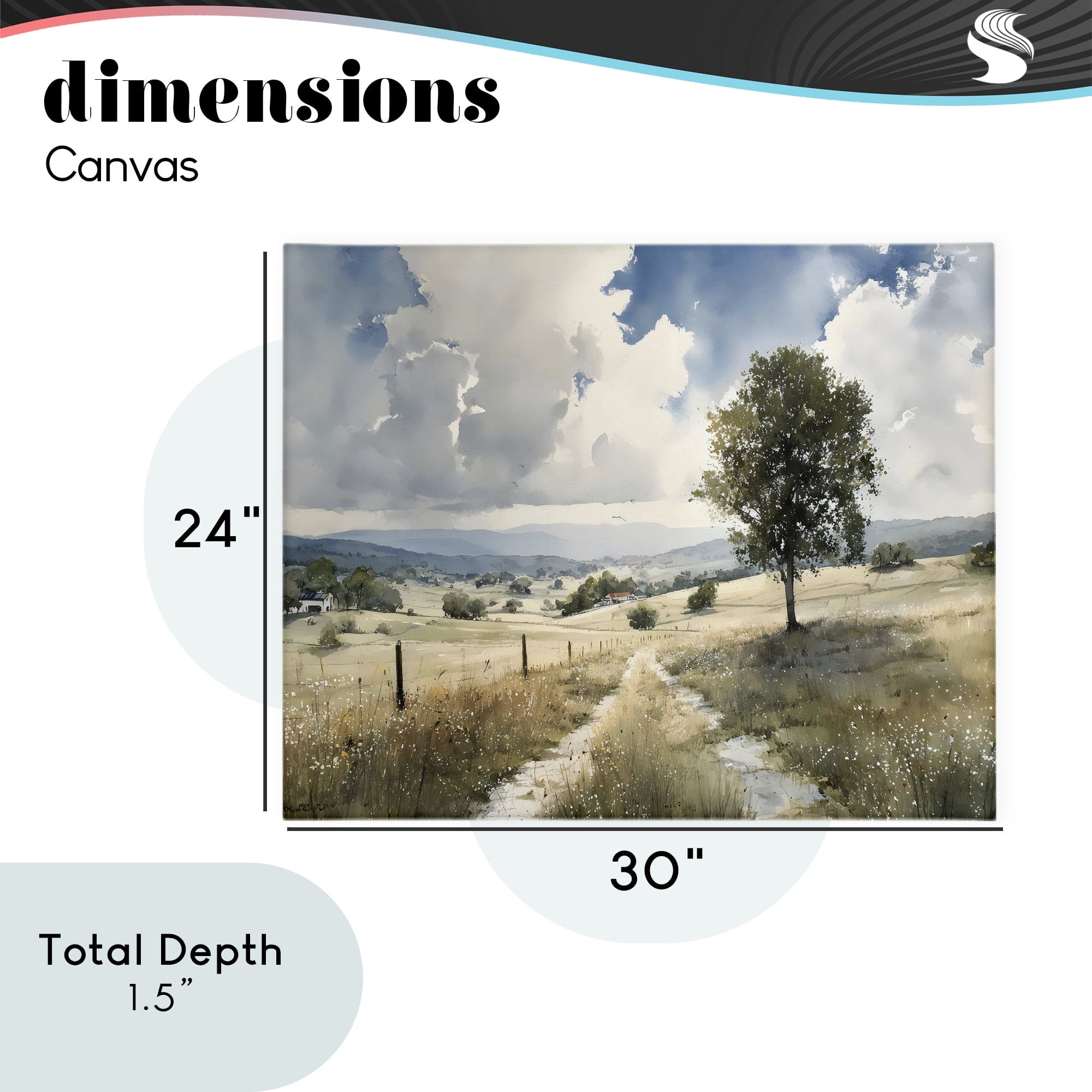 Stupell Industries Wagon Road Through Meadow Canvas Wall Art, design by Franklyn Gregory