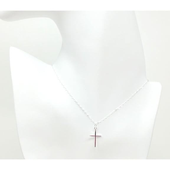 Whimsy Sterling Silver Thin Cross Necklace