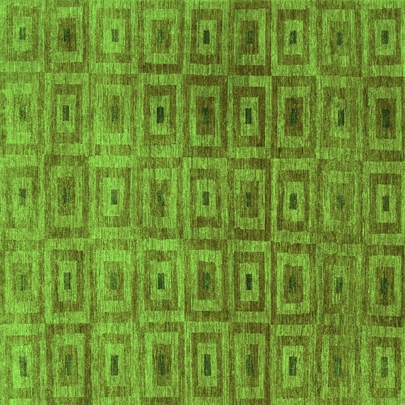 Ahgly Company Indoor Square Abstract Green Contemporary Area Rugs, 8' Square