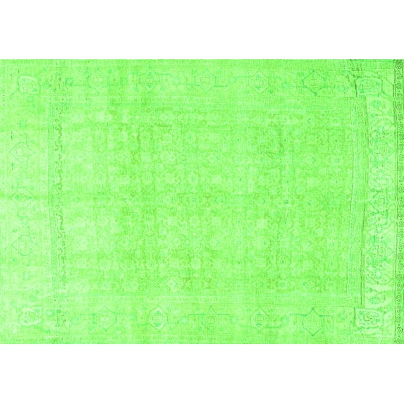 Ahgly Company Indoor Rectangle Persian Green Traditional Area Rugs, 7' x 10'