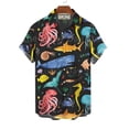 thumbnail image 4 of Camisas hawaianas para hombre, camiseta informal con estampado 3D de peces, camiseta de verano de gran tamaño con estampado de dibujos animados, elegante camisa de playa para vacaciones, 4 of 5