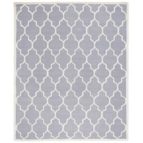 SAFAVIEH Cambridge Kevin Geometric Wool Area Rug, Silver/Ivory, 9' x 12'