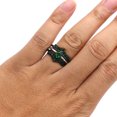 thumbnail image 6 of GY 3pcs Black Gold Plated Green 1CT CZ Women Wedding Ring Sets for Woman Engagement Ring, 6 of 6