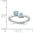 thumbnail image 5 of Sterling Silver Aquamarine Double Heart Ring, 5 of 5