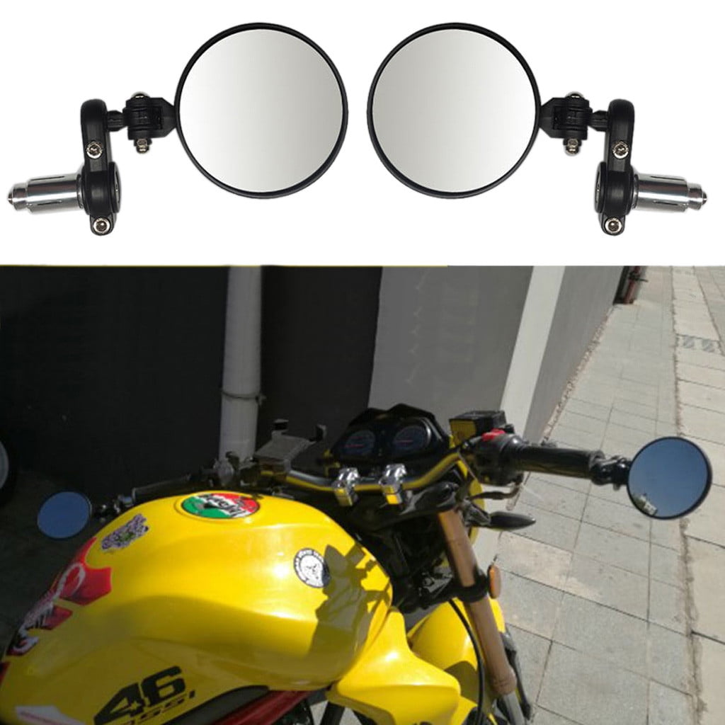 For Bobber Cafe Racer Motorcycle Bike Round 7/8" Bar End Rearview Side Mirrors
