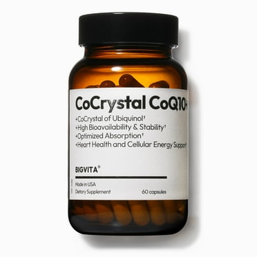 BIGVITA CoCrystal CoQ10  | High Absorption Ubiquinol with PQQ SOD & BioPerine 4.5X Better Bioavailability for Heart Energy & Cellular Vitality