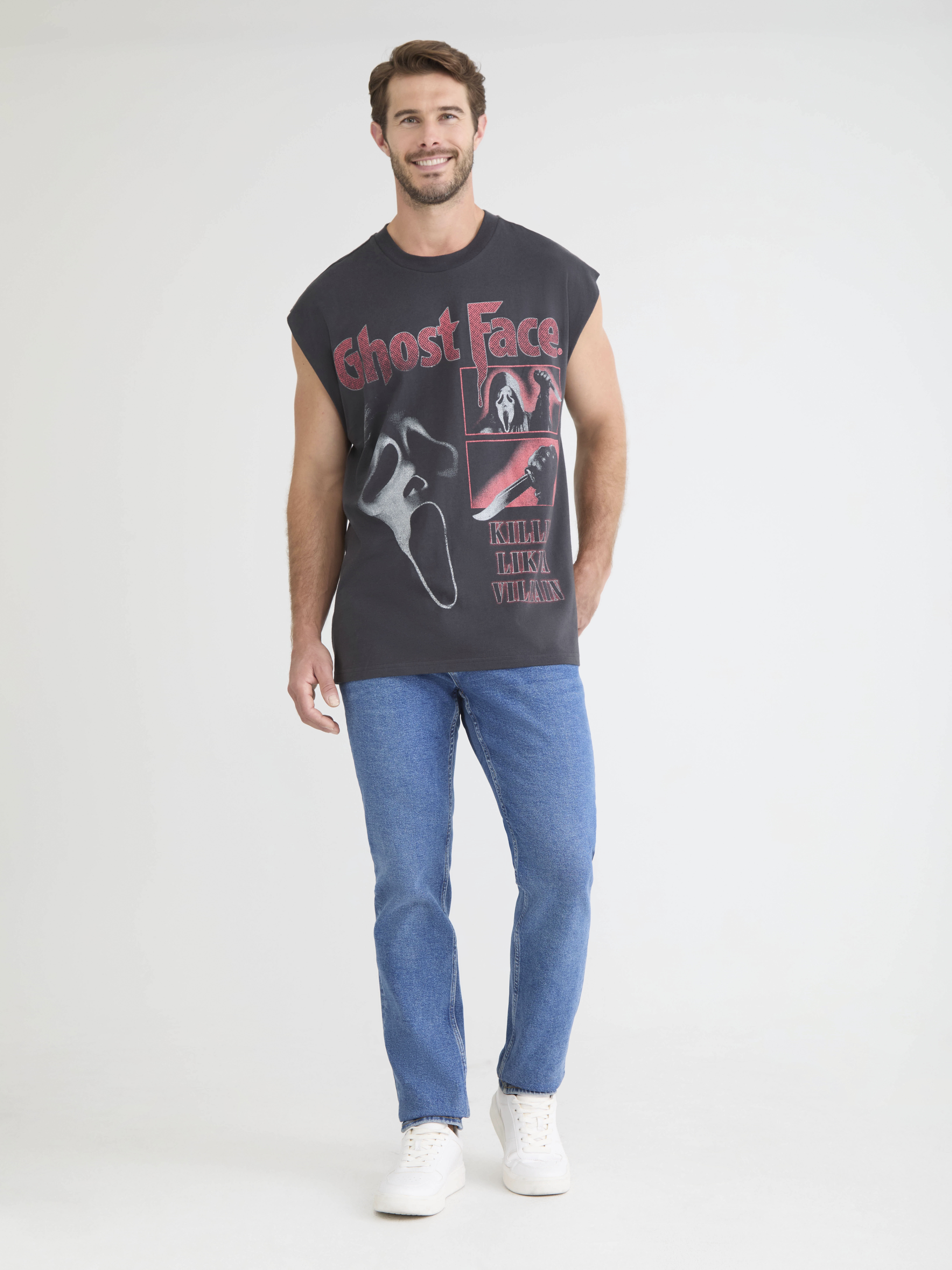 Ghostface Men's and Big Men's Graphic Print Muscle Tank Top, Sizes XS-5XL