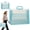Blue, variant on Plastic Expanding File Folder with Handle and Snap Closure Portable Transparent Envelope Document Folder Large Waterproof File Wallet Organizer Box for Letter Office Home