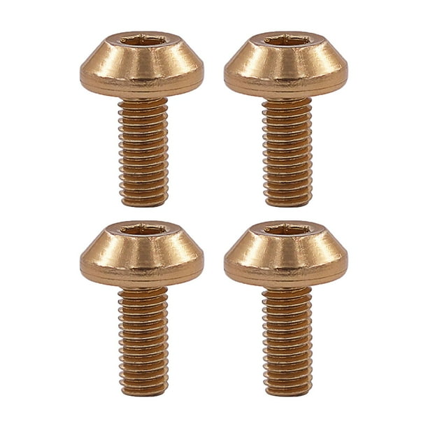 4 tornillos para portabotellas de agua, M5 x 12 mm, rosca macho, elevador de manillar, para ciclismo oro