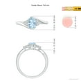 thumbnail image 3 of ANGARA Natural Oval Aquamarine Bypass Ring with Trio Diamond Accents in 14K White Gold for Women (Size-7x5mm) | March Birthstone, Anniversary, Jewelry Gift for Women | Natural Aquamarine Ring, 3 of 7