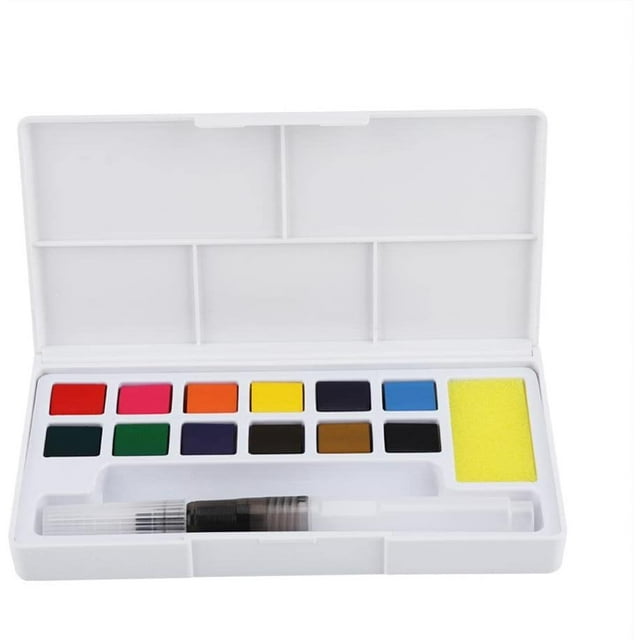 Paleta de acuarela TUNC con 12 colores y esponja de limpieza para principiantes