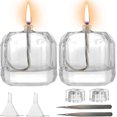 thumbnail image 1 of GXFCCYXT 2Pcs Small Refillable Clear Glass Oil Lamp Unscented Candles for Fine Dining | Restaurants or Home Cotton Wick and Holder Included, 1 of 8
