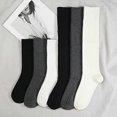 thumbnail image 3 of Men's long socks black tube medium length autumn and winter fashion high-end solid color cotton socksblack, 3 of 5