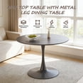 thumbnail image 2 of Mintazer 42.1" Large Round Dining Table Top Tulip Table for 4-6 People, Mid-Century MDF Kitchen Table for Dining Room, Gray, 2 of 8