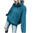 thumbnail image 1 of Long Sweaters for Women Fashion Women Solid Knitting Turtleneck Sweaters Long Sleeves Blouse Sweater Turtleneck Sweaters for Women Long Sleeves for Women Turtleneck Women Sweater, 1 of 3