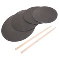 thumbnail image 1 of 1 Set Drum Practice Pad Kit Practice Drum Pad Set Portable Silencer Pads and Drum Stick Kit, 1 of 9