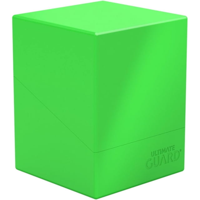 Ultimate Guard Boulder Solid 100+, Deck Case for 100 Double-Sleeved TCG Cards, Neon Green, Secure & Durable Storage for Trading Card Games, No Transparency