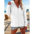 thumbnail image 6 of jiaxiM Lightweight Hoodies for Women Zip Up Summer Thin Hoodies Drawstring Loose Fit Cotton Hoodie Casual Beach Cover Up, 6 of 9