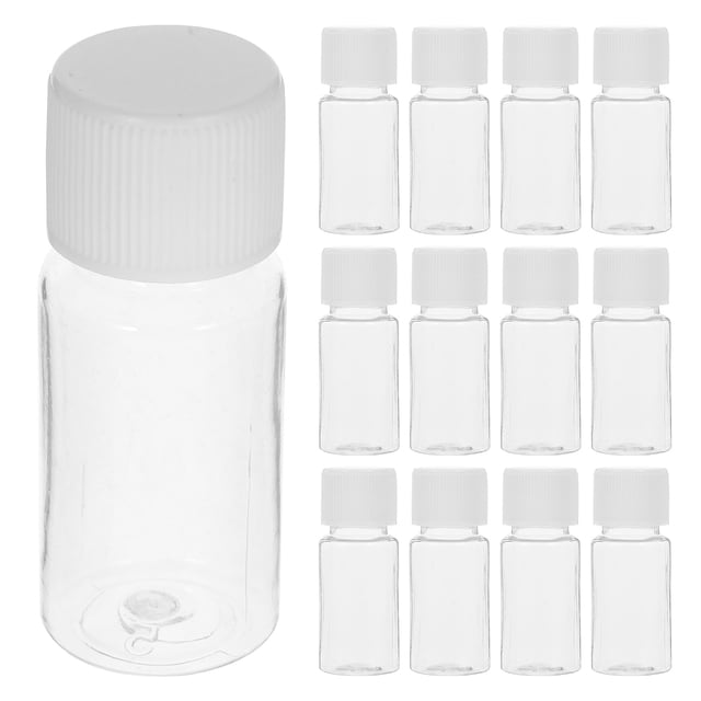 SHINYPASING 25Pcs Plastic Sample Bottles Transparent Leak Proof Travel Containers for Storage