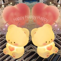 Cute Night Light for Kids, Cute Gummy Bear Night Light Squeeze, Cute Lamps, Silicone Night Light, Lamp, Light, Love Heart LED Galentines Day Decorations, Valentines Day Decorations