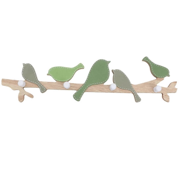 Green Wooden Wall Hook Bird Design for Home Use 1Pcs Household Hanging Hook