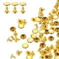 thumbnail image 1 of Uxcell 200Sets Rivets à Bout Unique 8mm Acier au Carbone Tête Ronde, Or, 1 of 7