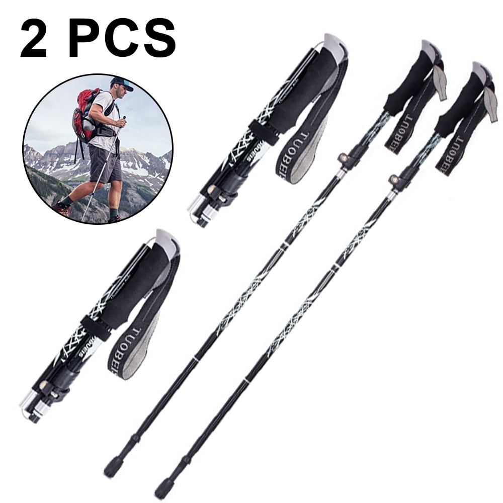 Aluminum Alloy Folding Hiking Sticks with Quick Lock System Ultra-Short Walking Poles for Outdoor Sports Equipment Telescopic Trekking Poles 