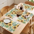 thumbnail image 5 of Sunflower Eucalyptus Placemats Set of 8 Spring Summer Yellow Flower Green Leaf Place Mats Indoor Wipeable Table Mats Washable Dining Table Placemats for Kitchen Holiday Party Home Decor 13x19 Inch, 5 of 9