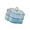 Blue, variant on AOOOWER Stylish 2 Layer Floral Candy Tray Durable Plastic Serving Bowl For Nut Fruits Snacks Party Home Organization