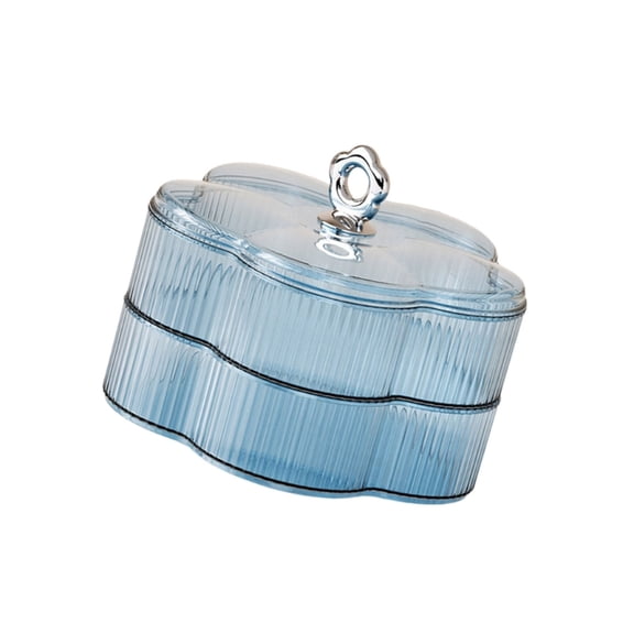 AOOOWER Stylish 2 Layer Floral Candy Tray Durable Plastic Serving Bowl For Nut Fruits Snacks Party Home Organization