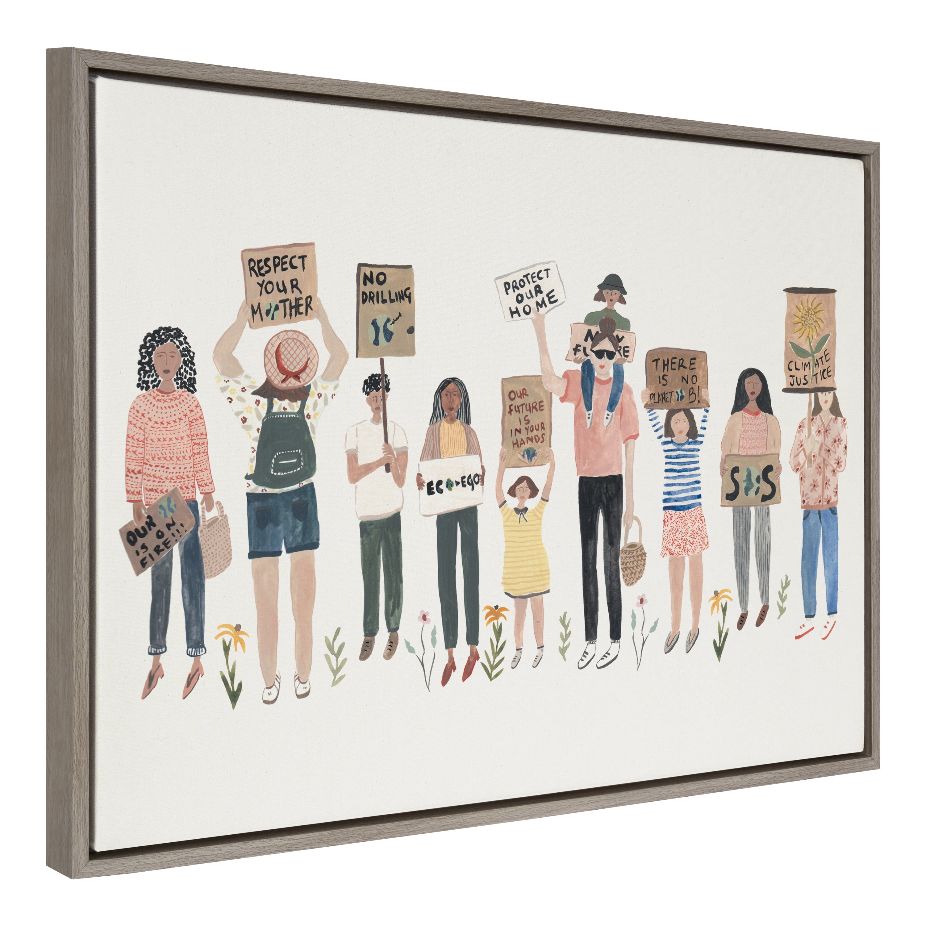 Kate and Laurel People Framed Canvas Art Print, 23" x 33"