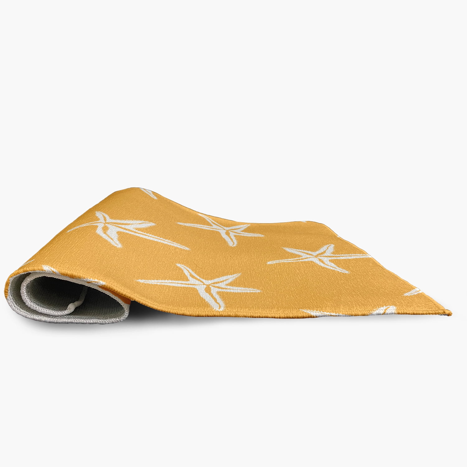 3' x 5' Simply Daisy Starfish Beach Style Chenille Area Rug, Egg Yolk Yellow