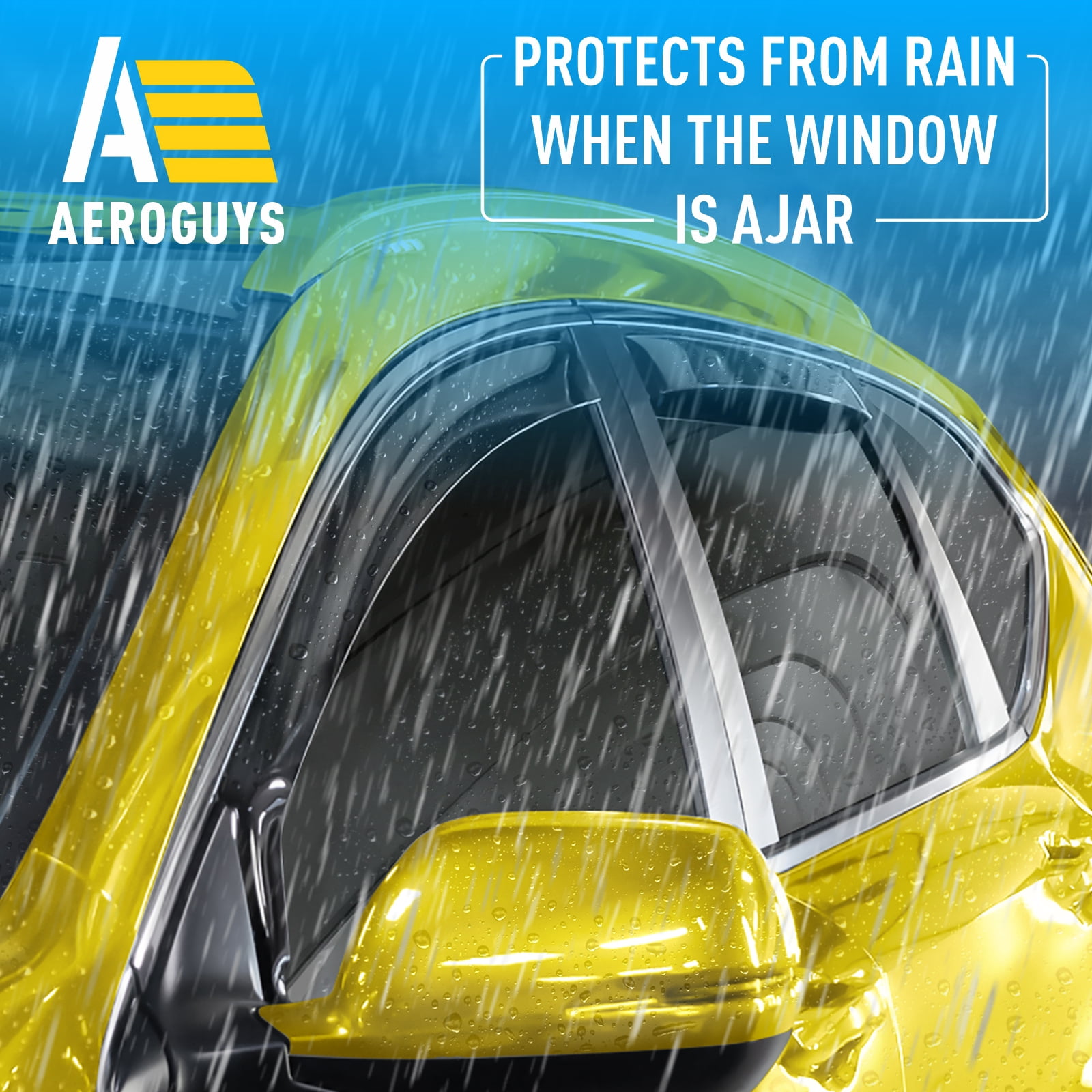 AEROGUYS in-Channel Window Deflectors Extra Durable Window Visors Rain Guards Fit for Honda CR-V 2017-2022, Sun Visors, Wind Deflectors, Vent Visors, Car Accessories - 4pcs. AG0479