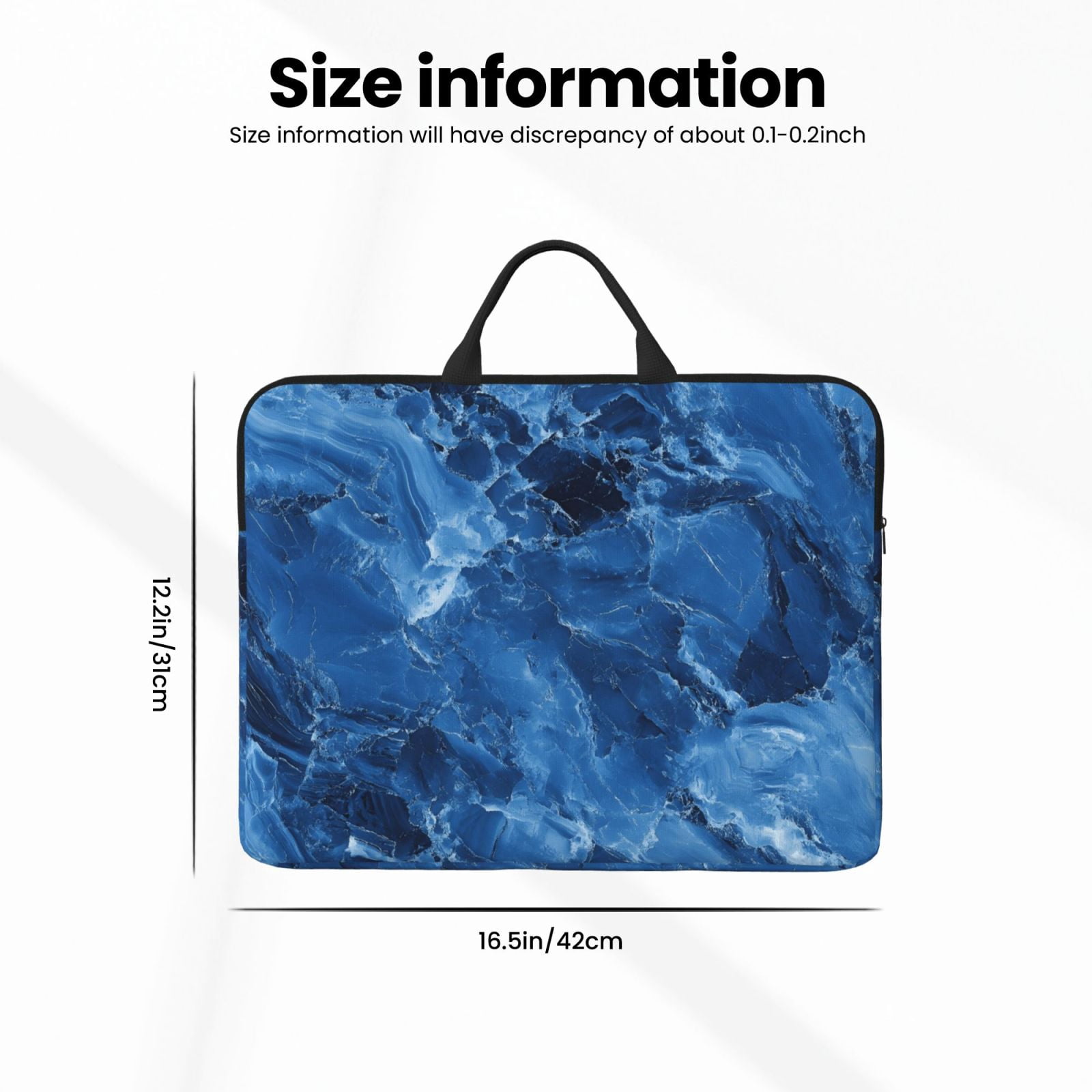 Laptop Sleeve Bag For Women Men 14inch Waterproof Durable Protective Computer Carrying Cover Handle Laptop Case Bag Royalblue Marble_3