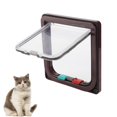 thumbnail image 4 of Porte Rabattable pour Chat, 4 Modes de Commutation Porte Rabattable Étanche en Plastique Transparent pour Maison pour Intérieur et Extérieur Blanc, Marron, 4 of 7