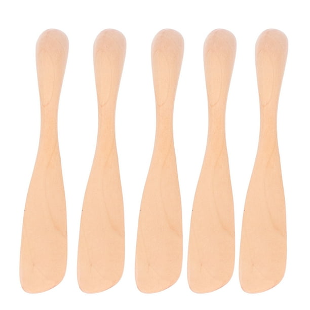 Cuchillos Para Mantequilla De Cerezo Natural, Juego De 5 Esparcidores De De 16,5 Cm Para Mantequilla, Mermelada, Miel, Mantequilla De Maní, Utensilios De Cocina