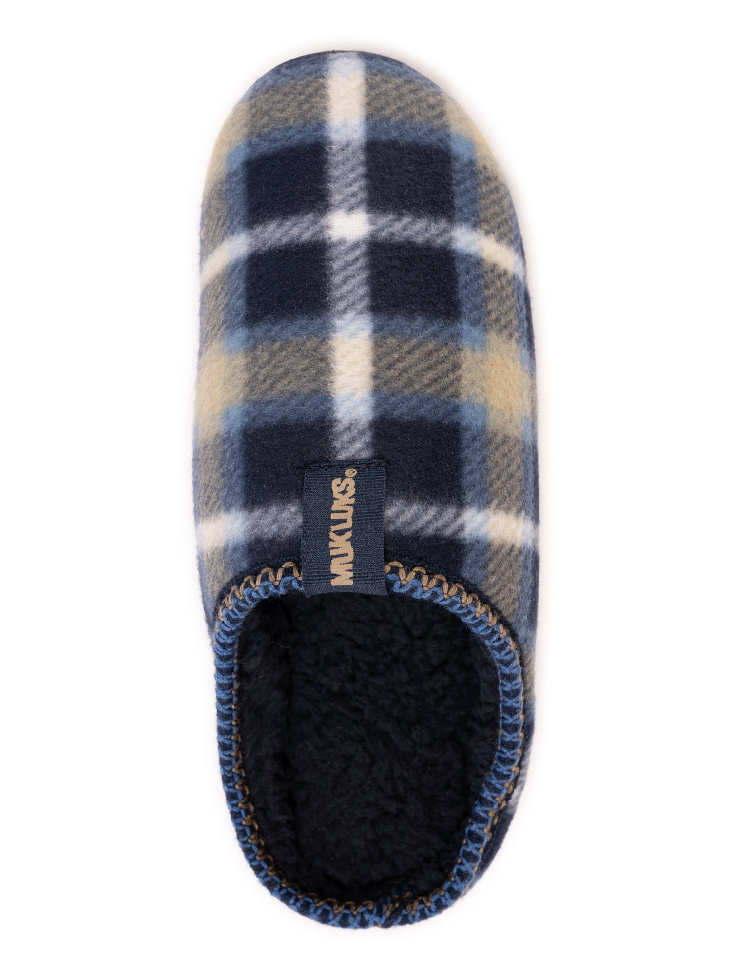 MUK LUKS Men's Plaid Fleece Comfort Clog Slipper